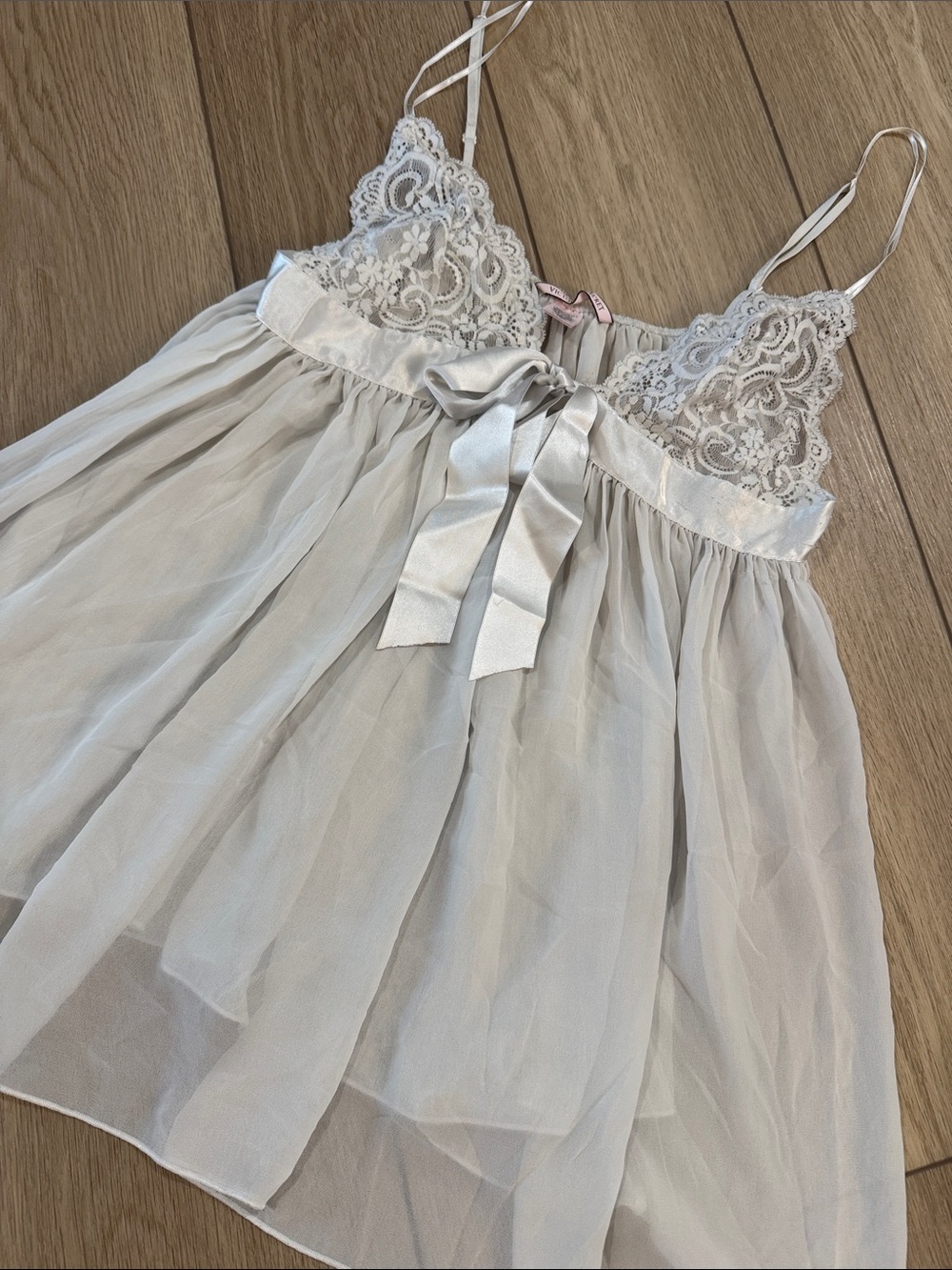 Victorias Secret Lace Baby Doll Top Sz L Sheer Y2K Sexy trendy mesh